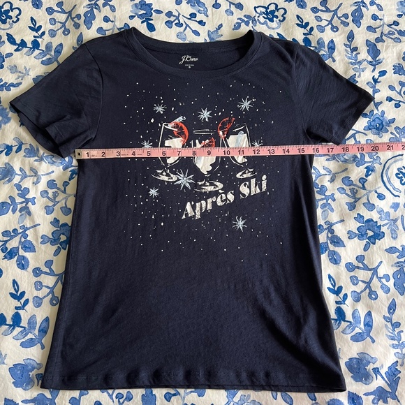 ๐นโ๏ธ๐ค NWOT Women's J. Crew Aprรจs-ski Navy T-shirt Size Small ๐นโ๏ธ๐ค - Picture 8 of 9